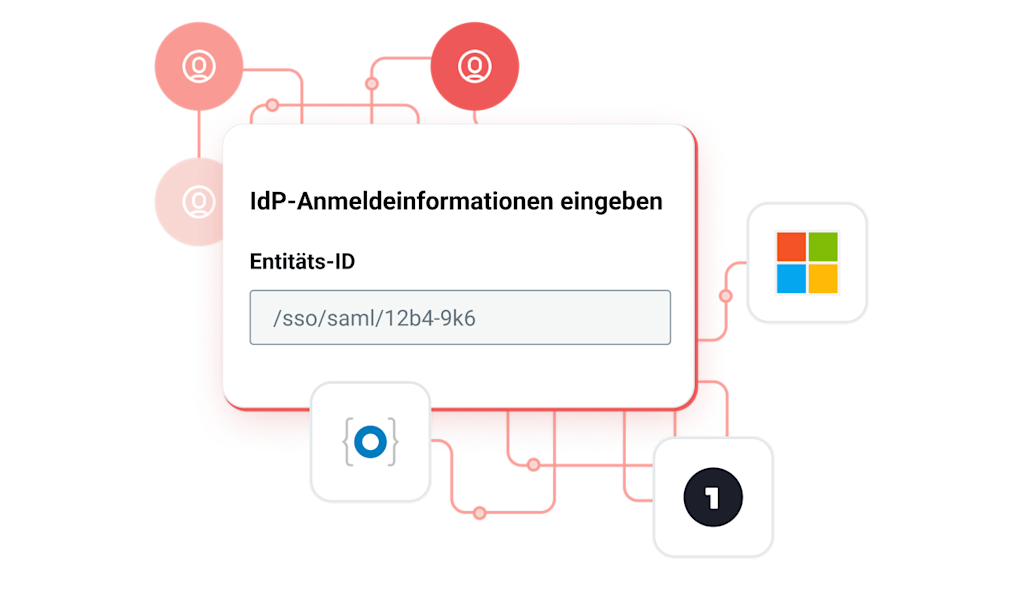 Identitätsanbieter-Zugangsdaten mit SAML-Anbieterlogos