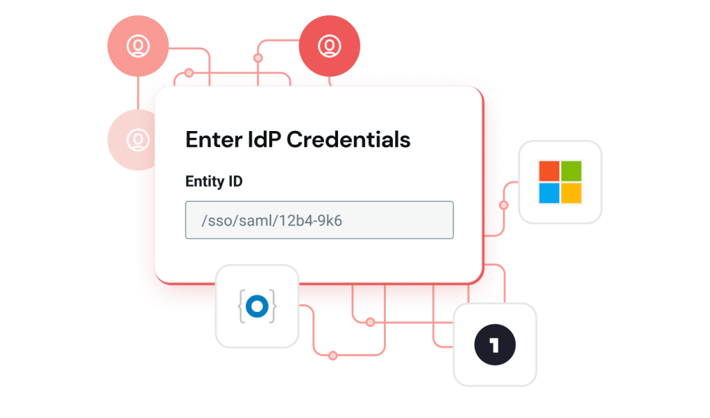 IdP credentials with SAML provider logos