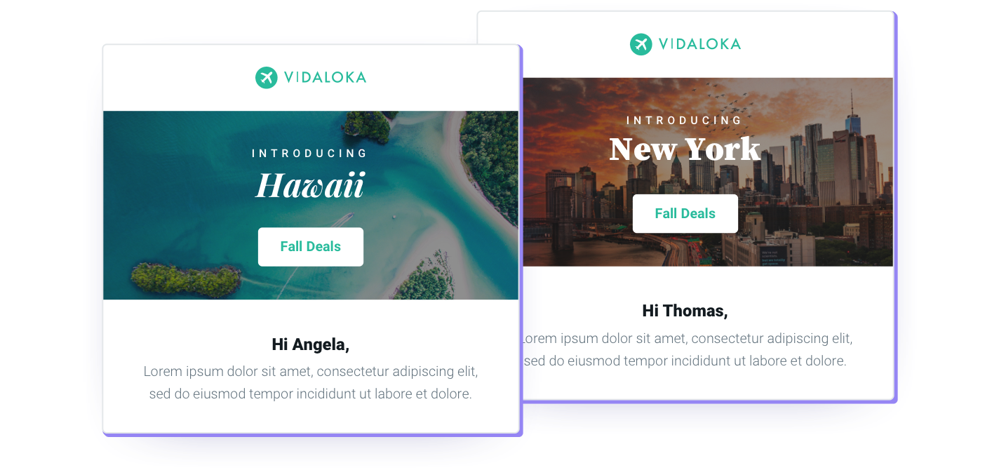 Dynamic sections create increased personalization.