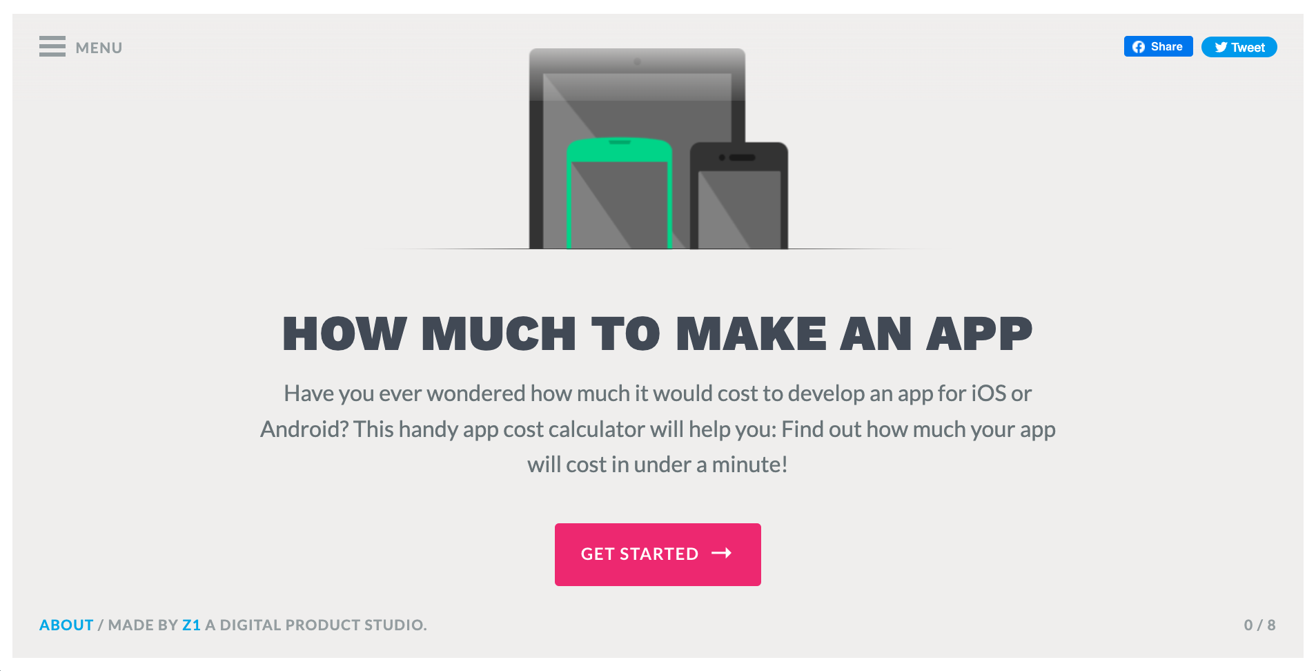Banner de “How much to make an app”.