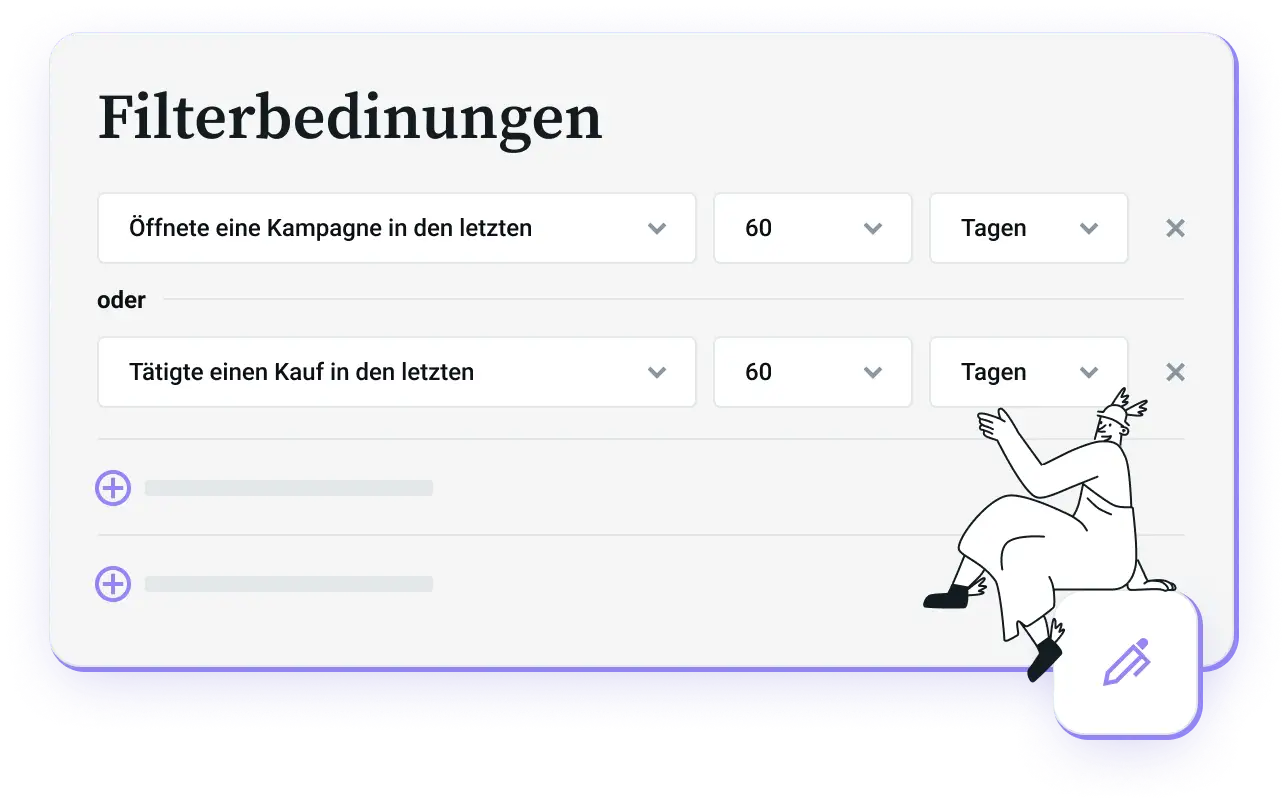 Einige Filterbedingungen in der Segmentierung von Mailjet