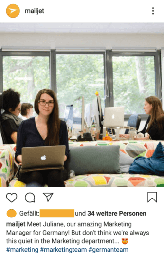 Mailjet bietet auf Instagram Einblicke in das Unternehmen