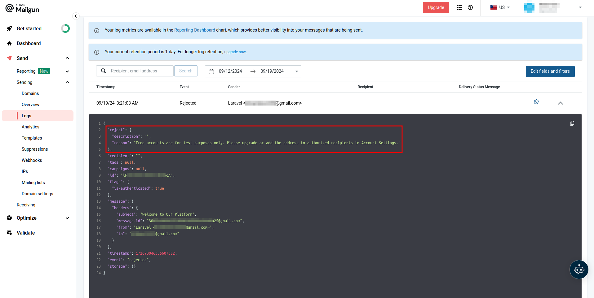 Detailed error messages