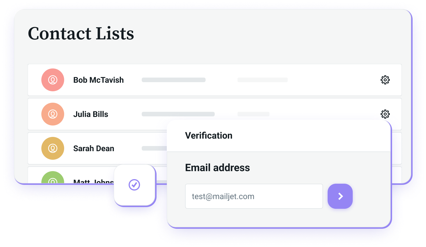 Contact list with form validation.