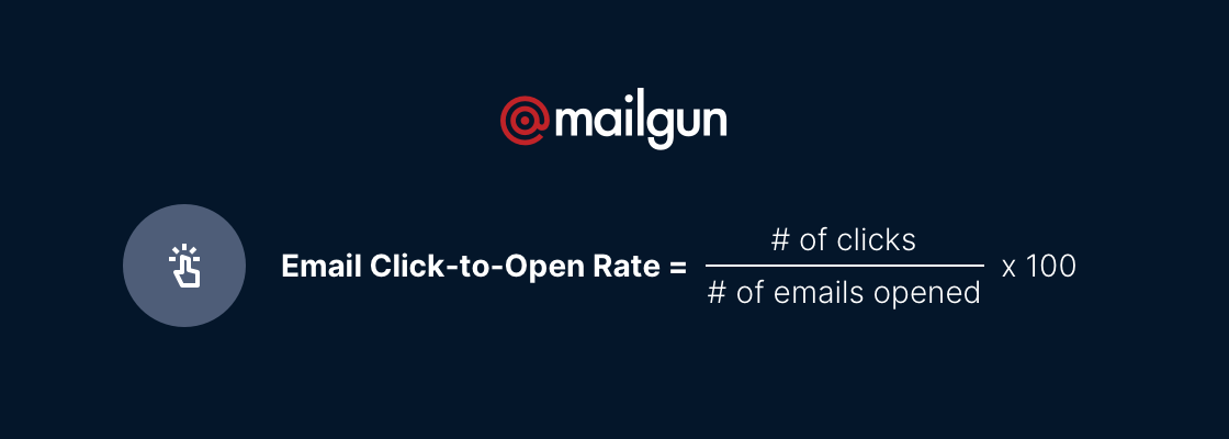 Graphic showing email click-to-open rate formula