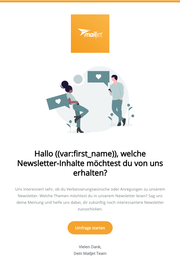 Feedback E-Mail Newsletter Inhalte