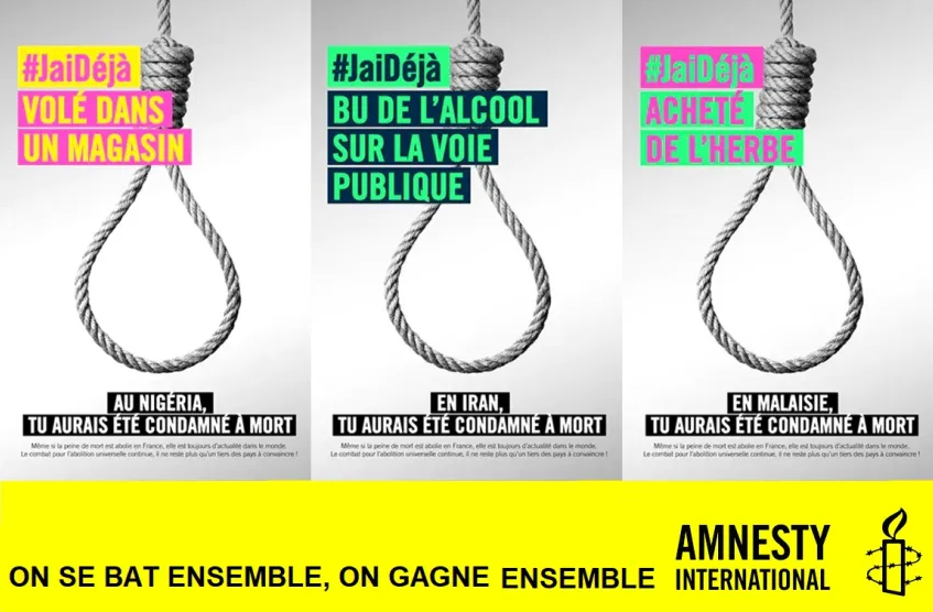 Une campagne d’Amnesty International pour lutter contre la peine de mort.