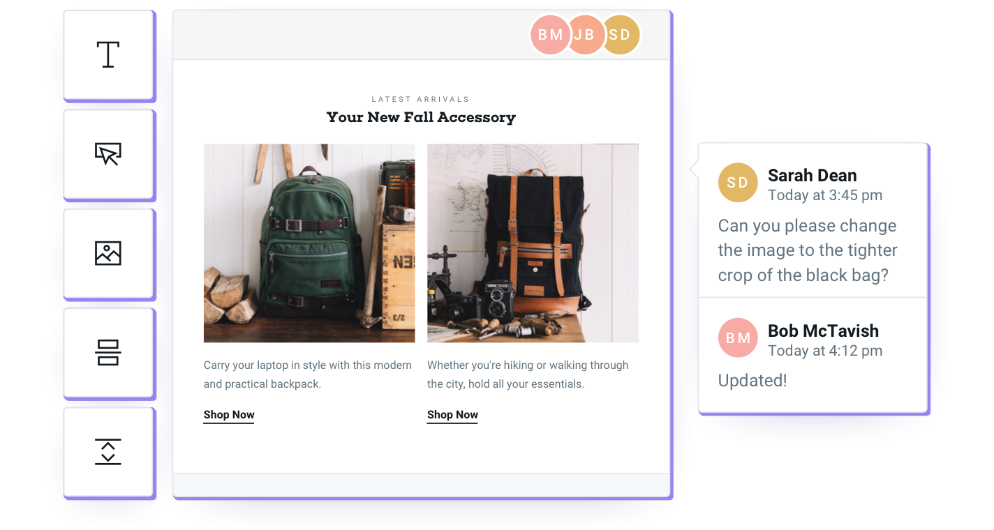 Mailgun's email editor and collaboration feature allowing for an agile design process.