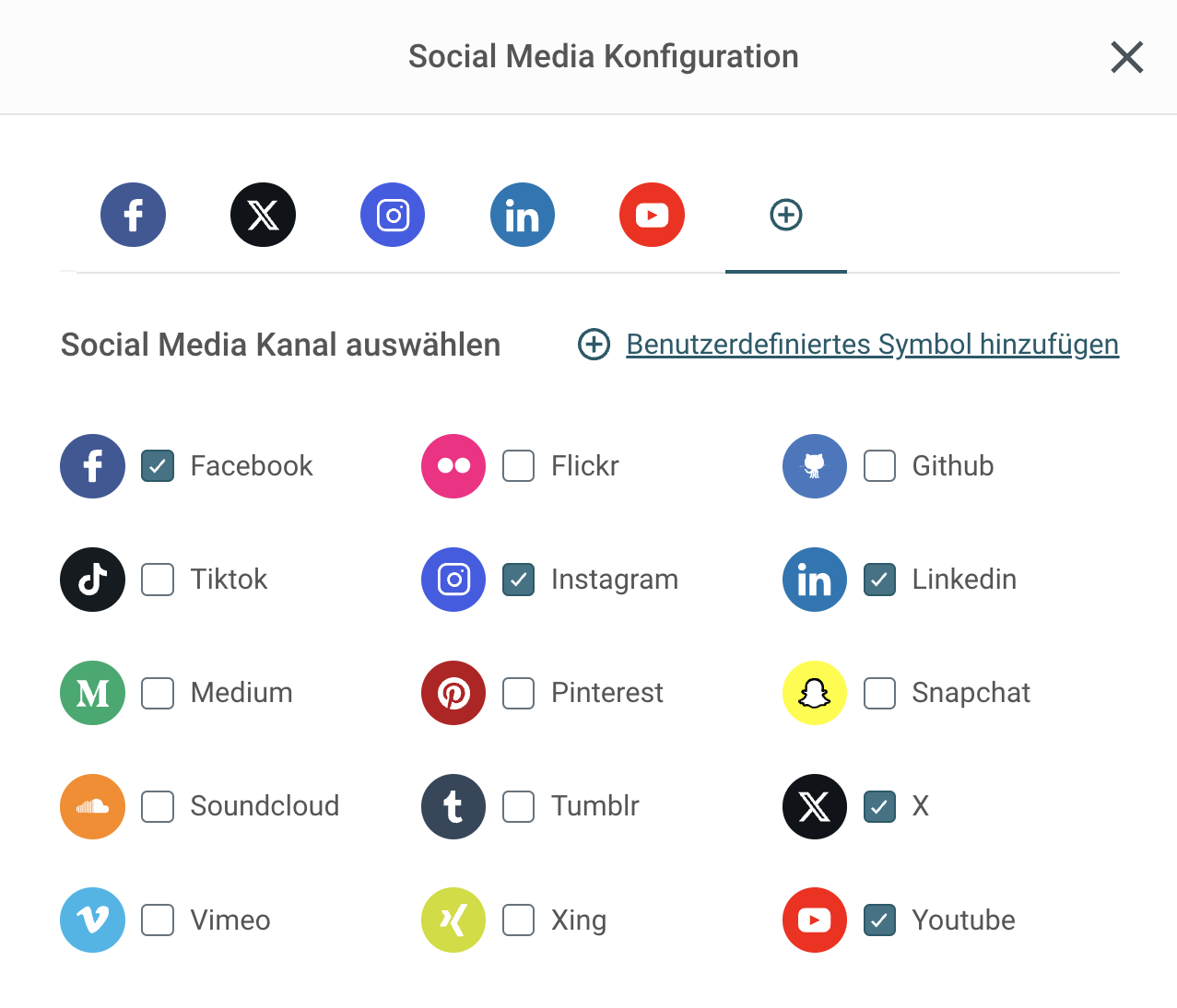 Abbildung, die diverse Social Media Icons zeigt.