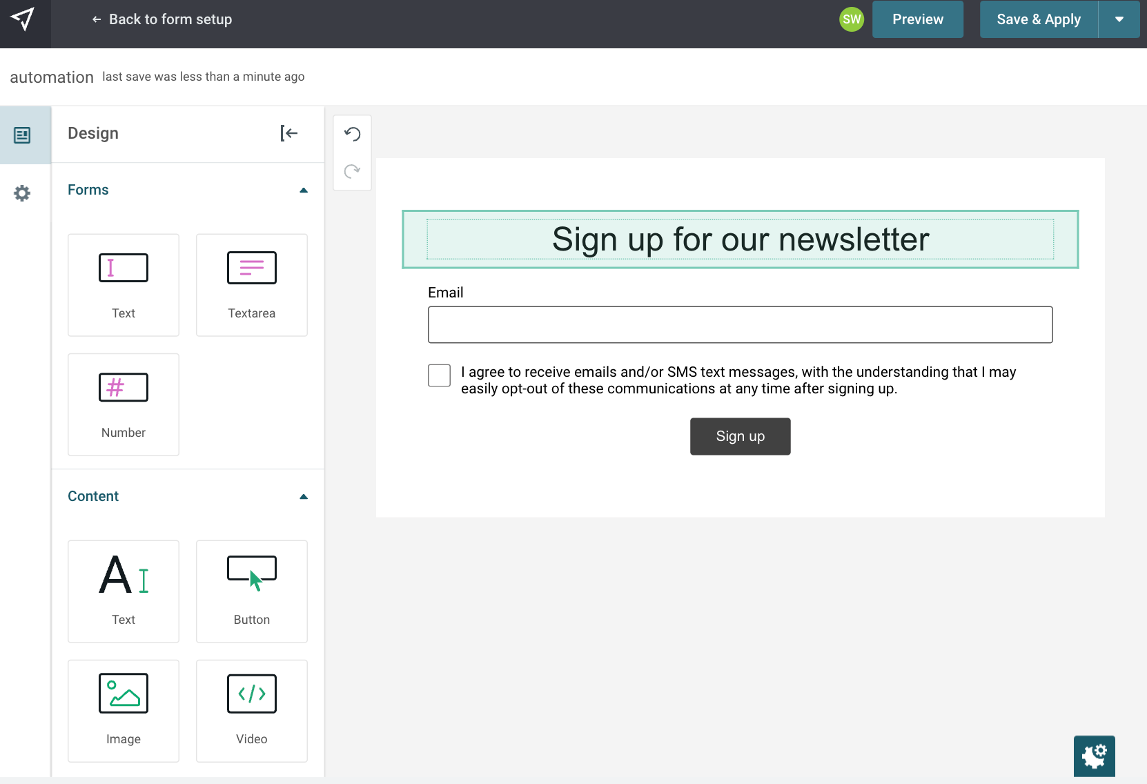 Mailjet’s subscription widget builder