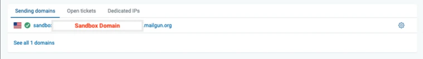 Sandbox domain in Mailgun