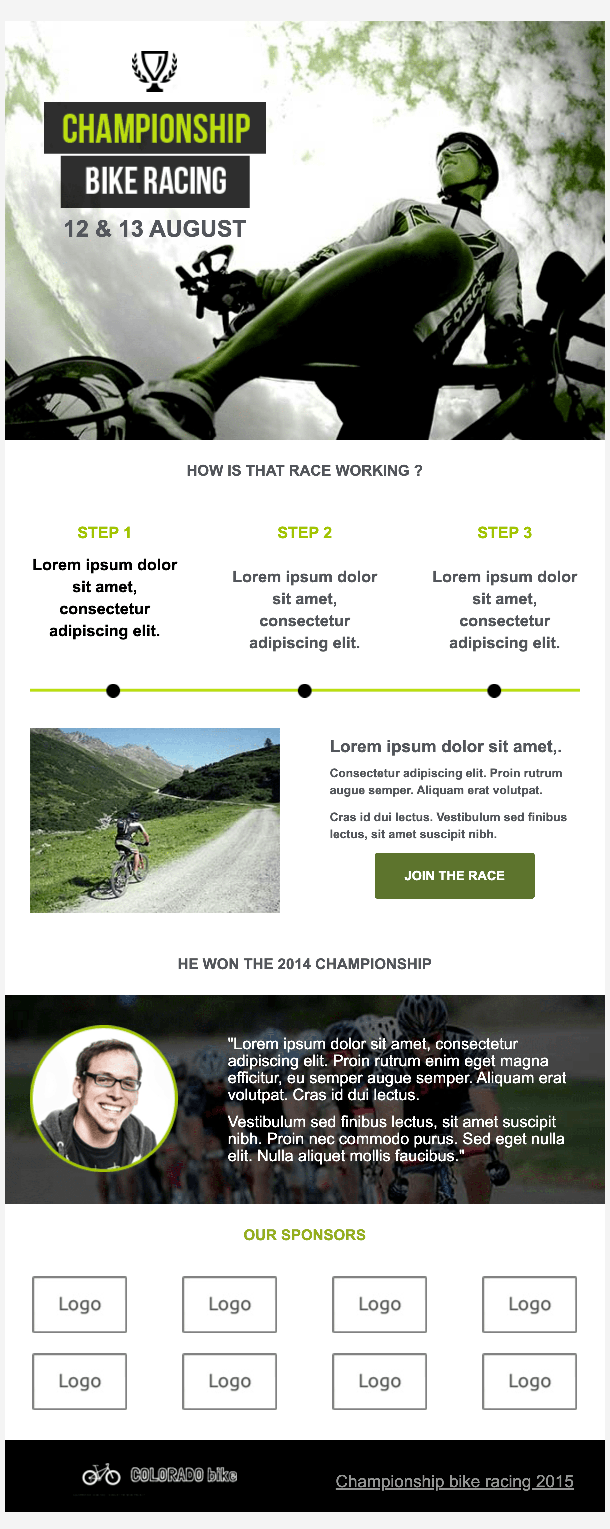 Template email sportif