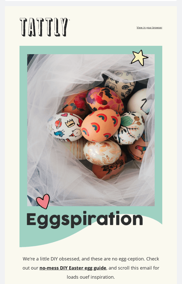 Oster-E-Mail-Kampagne mit verzierten Eiern
