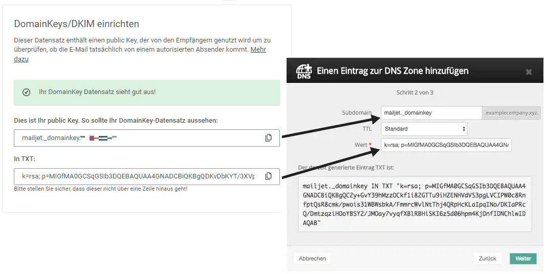 So richten Sie DKIM bei Mailjet ein