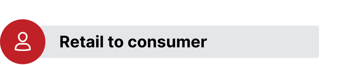 Retail to consumer text with logo