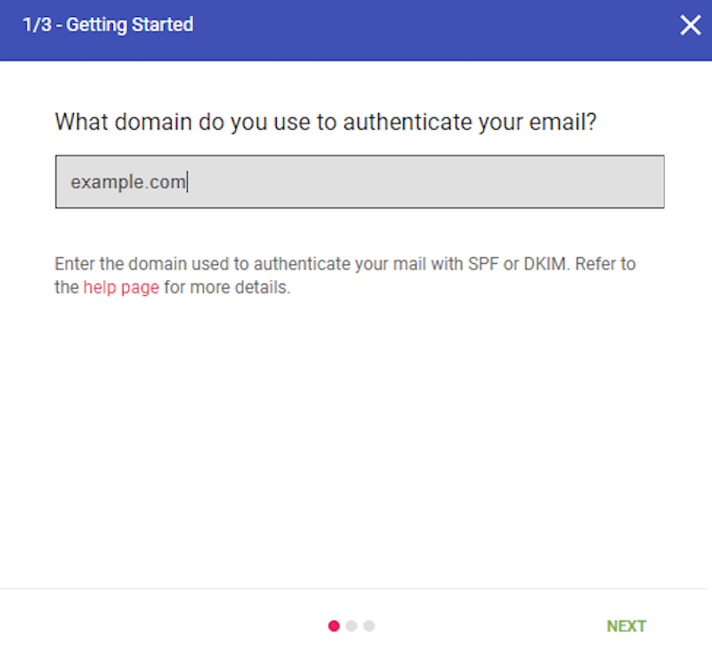 Authenticating the domain for your email