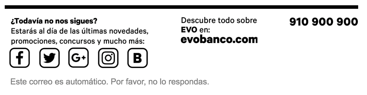 Pie de email EVO