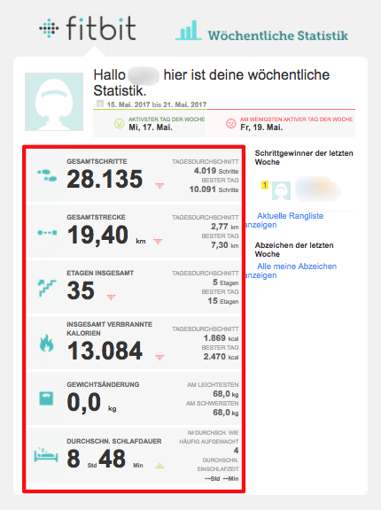 Fitbit statistic