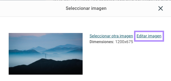Captura de pantalla de la ventana emergente para elegir imágenes en el Editor de emails de Mailjet.