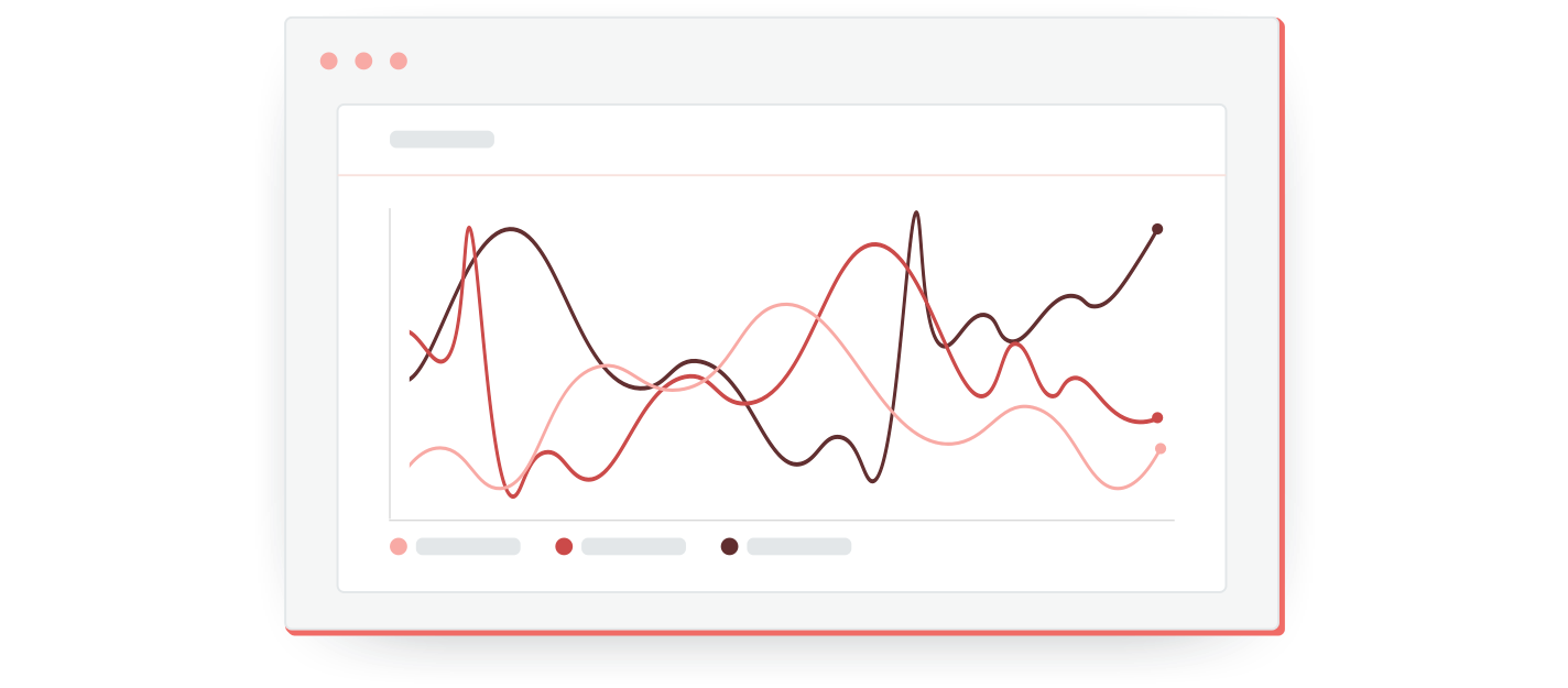 A graphic illustration showing analytics on a computer screen.