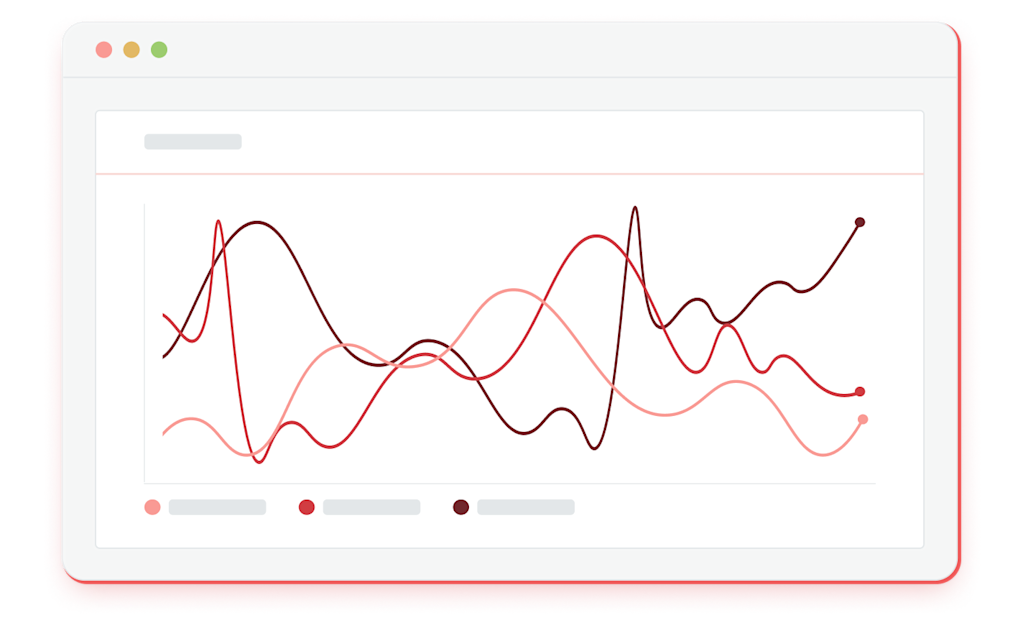 A graphic illustration showing analytics on a computer screen.