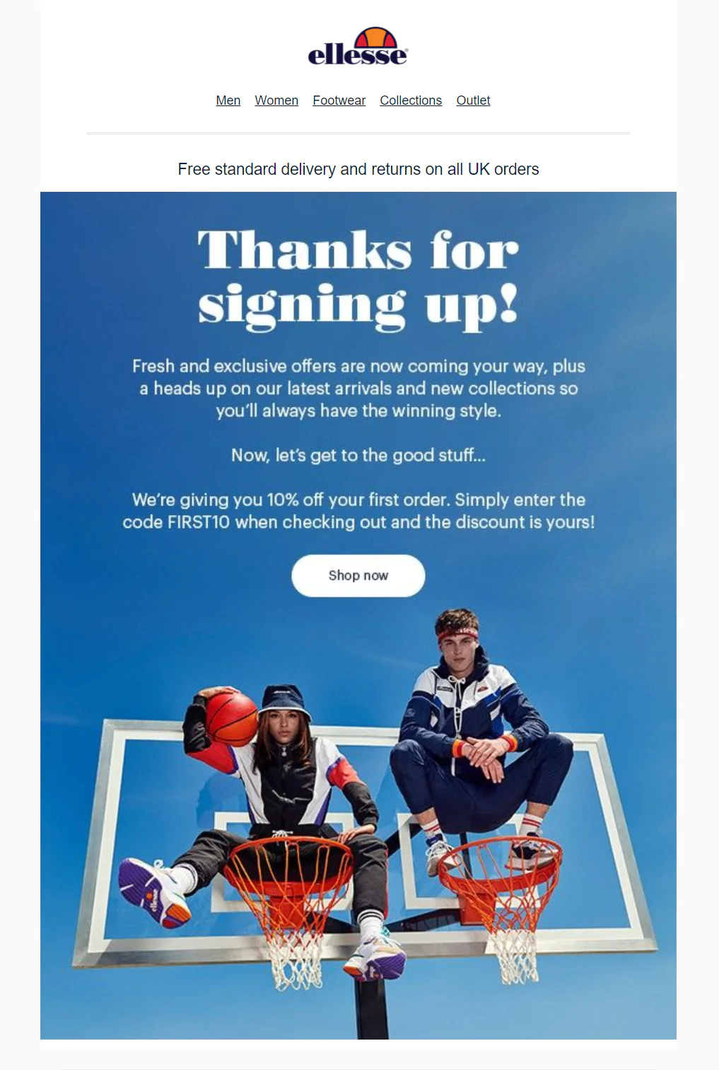 Ellesse email campaign