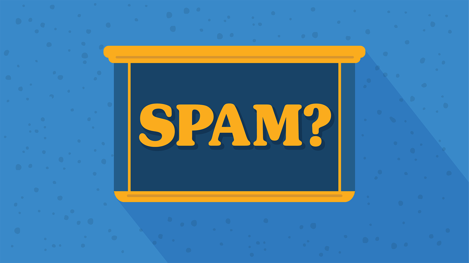 Spam container with a question mark