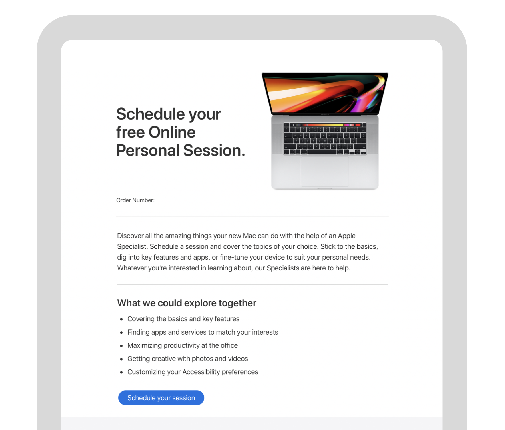 Apple’s personalized email
