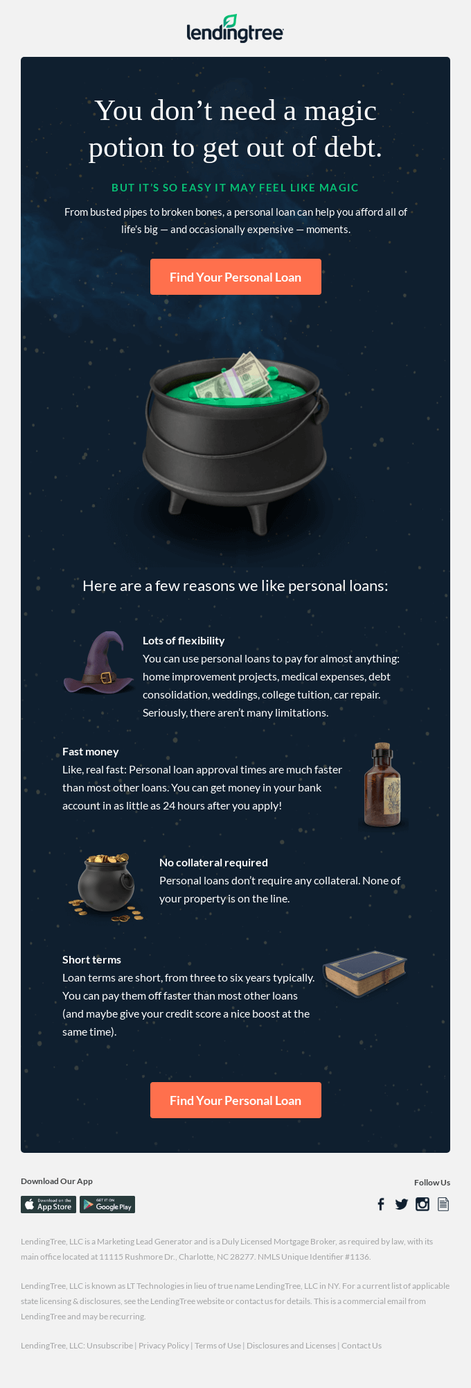 Campaña de marketing de LendingTree para Halloween
