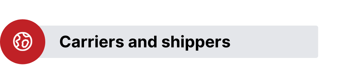 Carriers and shippers text with logo