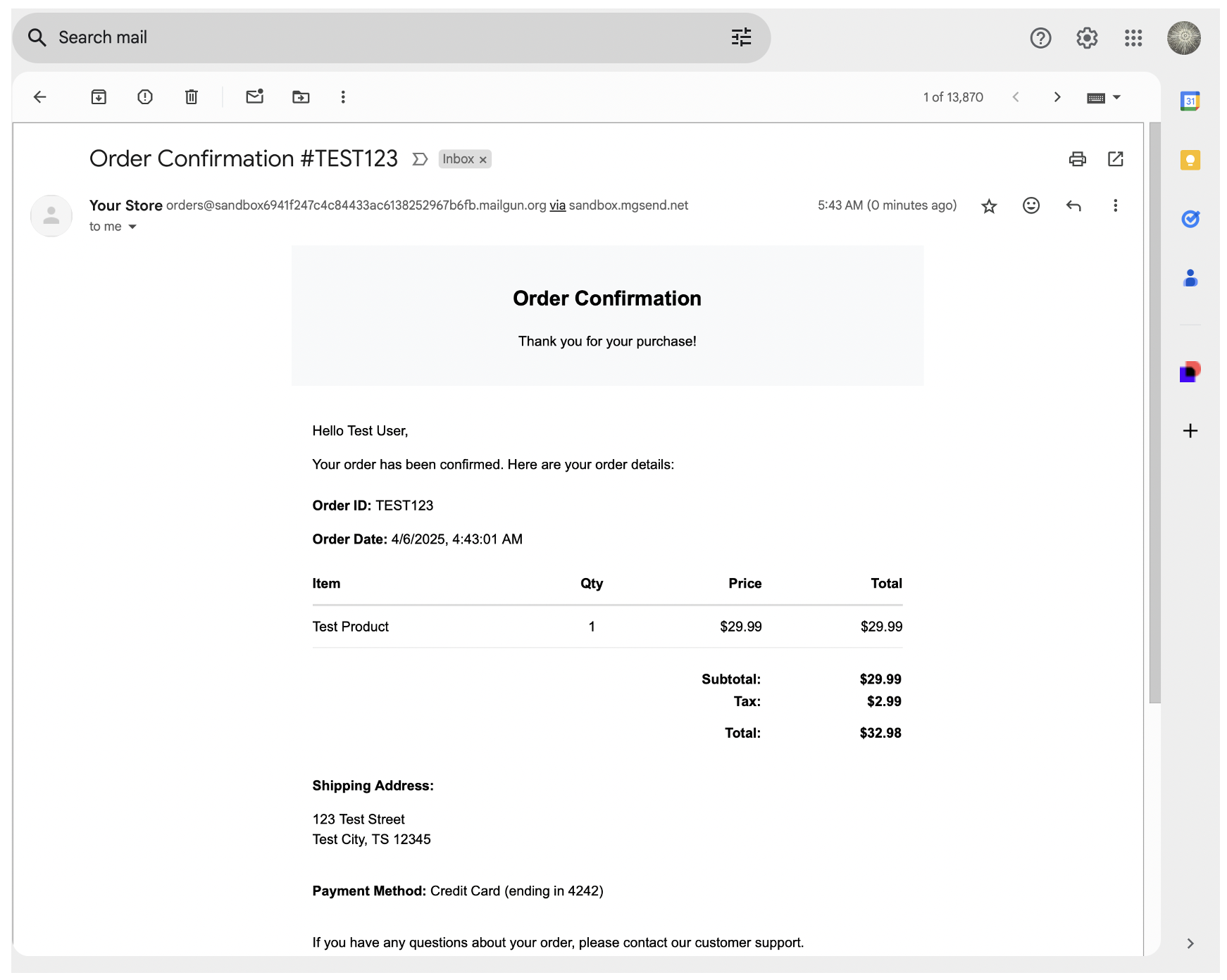 Order Confirmation Image