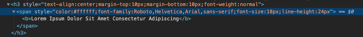 Sample HTML code of fonts