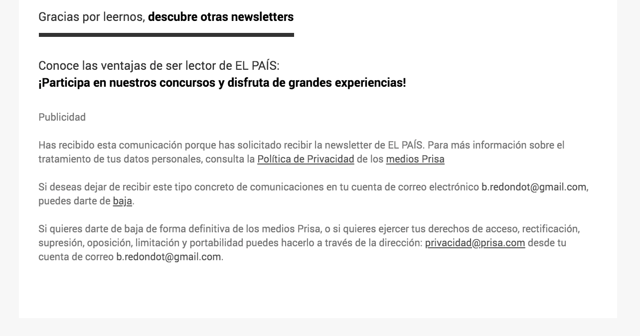 Pie de email EL PAIS