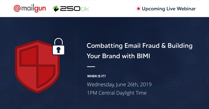 Banner for Mailgun's fraud and BIMI webinar with details