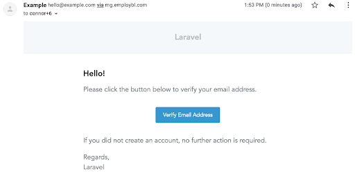 Laravel verify email address link