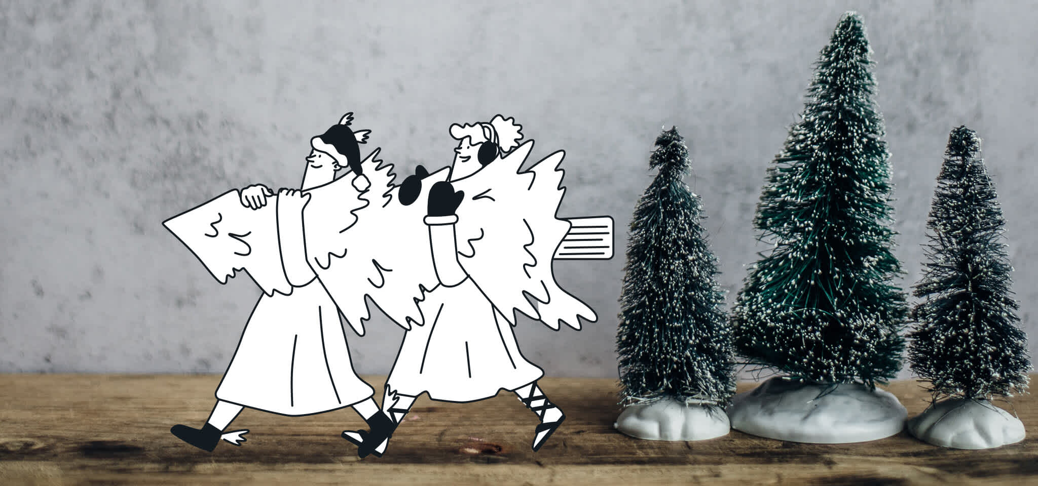 Des dieux portant un sapin