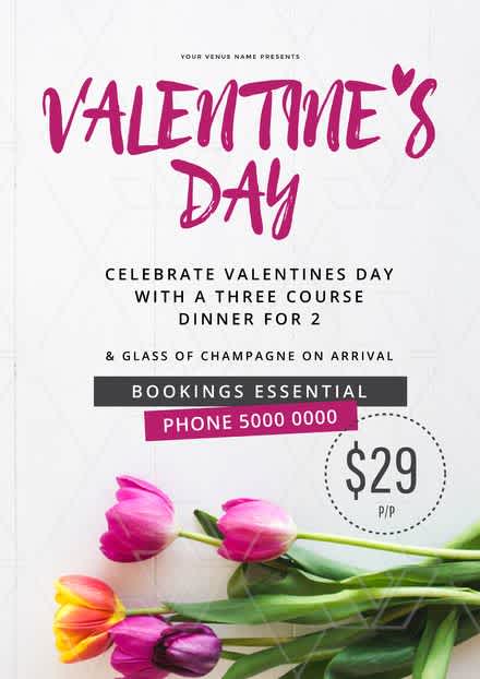 Newsletter-Abbildung die ein Angebot für ein Valentinstags-Menü zeigt
