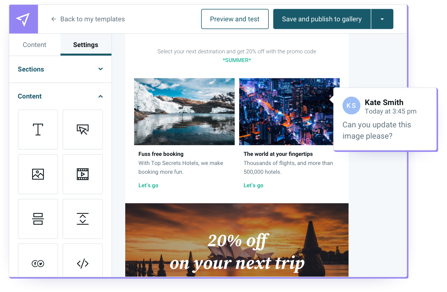 A request made via Mailjet's collaboration feature.