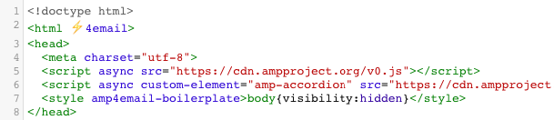 AMP email code