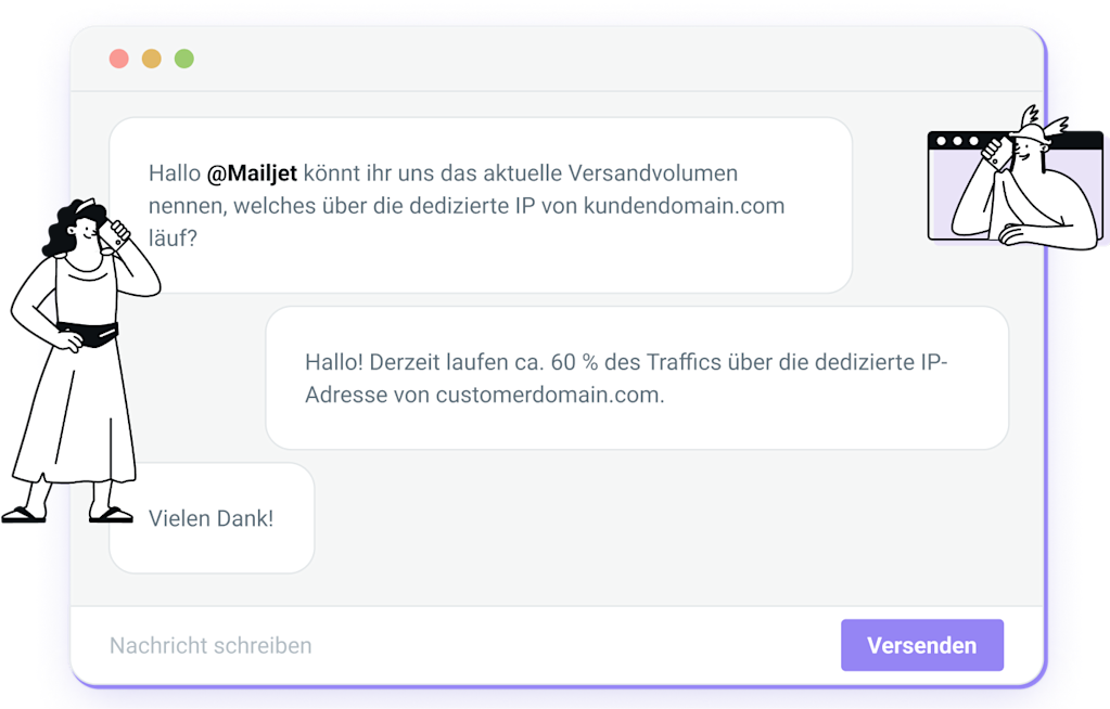 Die Support-Experten von Mailjet helfen bei der Zustellbarkeit.