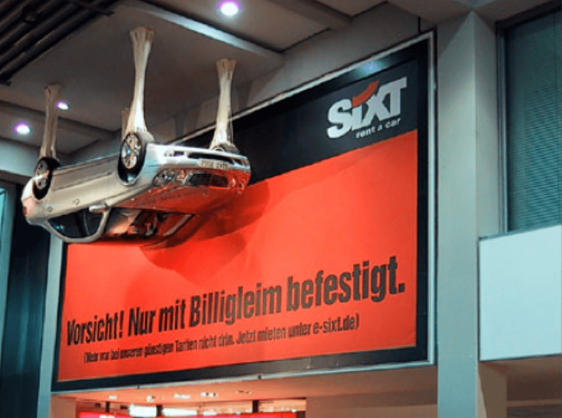 Beispiel Werbeaktion des Ambient Marketing von SIXT