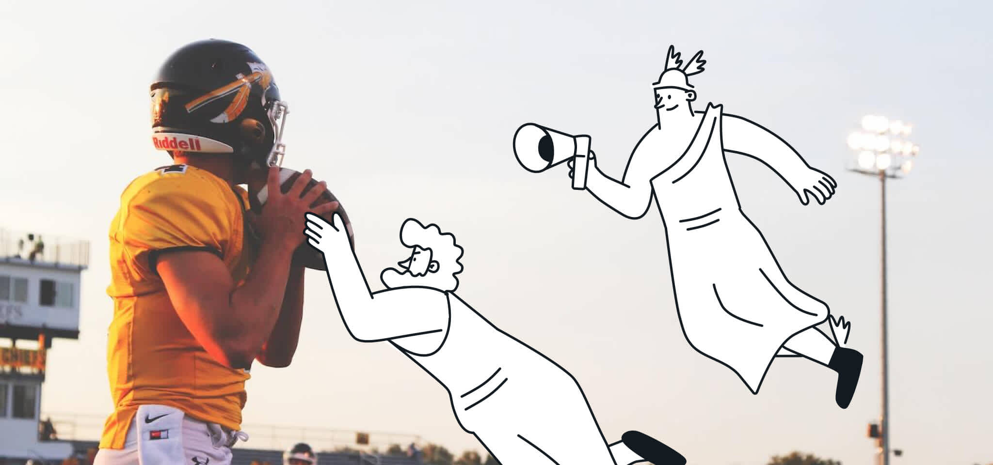 Gods playing American Football