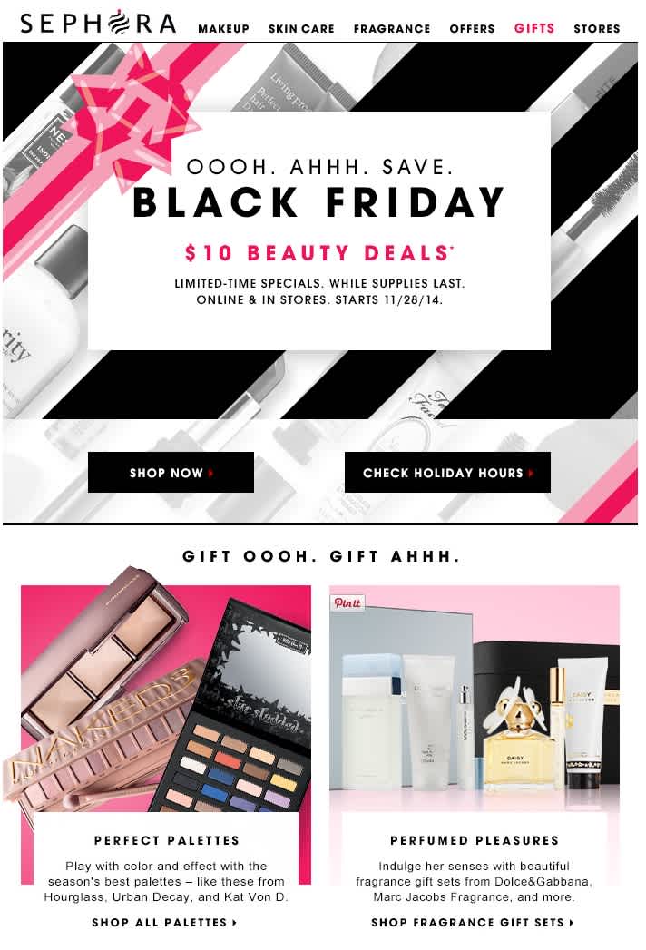 Black Friday beauty product campaign