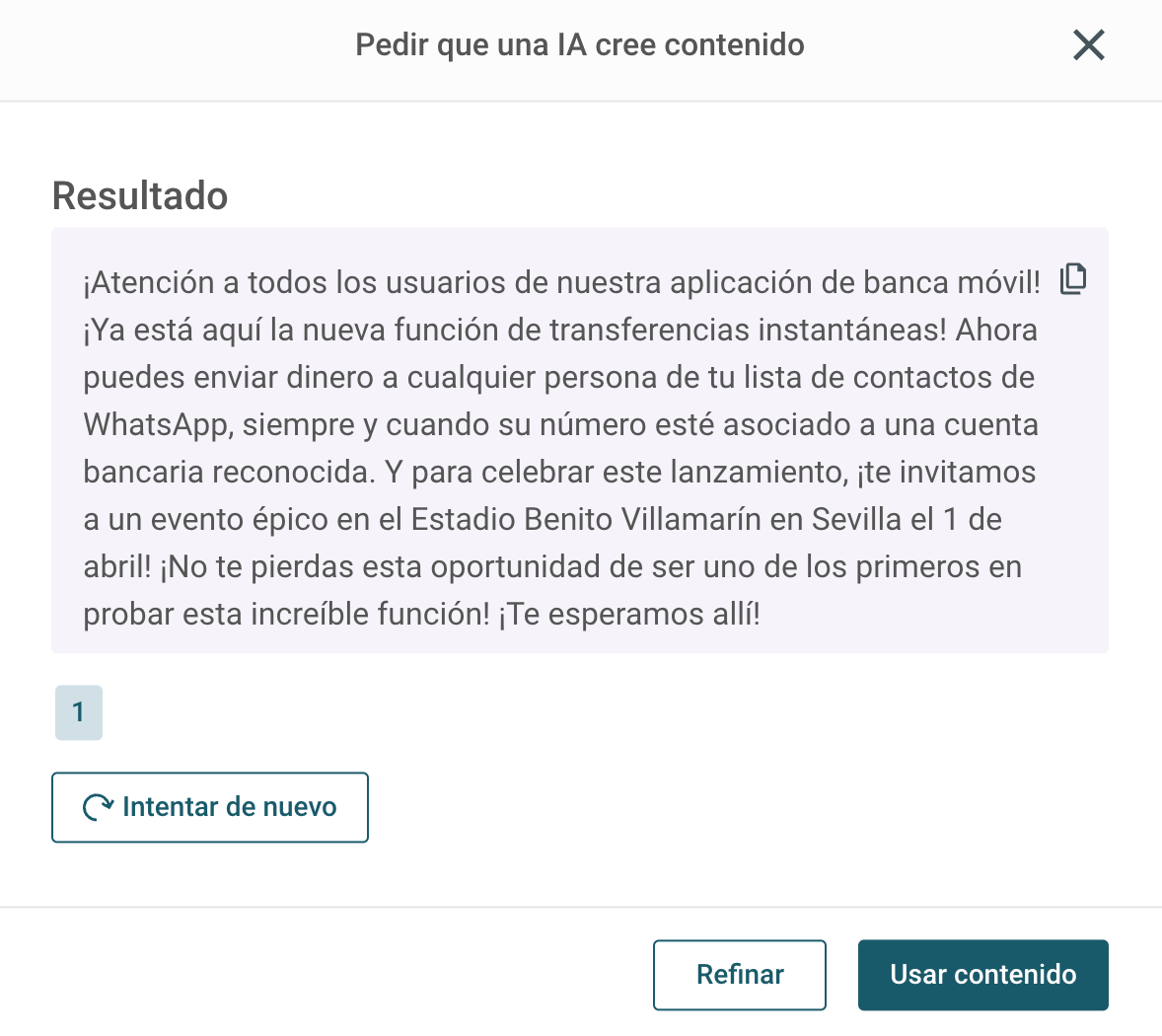 Ejemplo de una invitación a un evento generada por IA gracias al Generador de textos de Sinch Mailjet