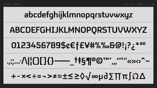 Example of font with characters that are distinguishable from one another
