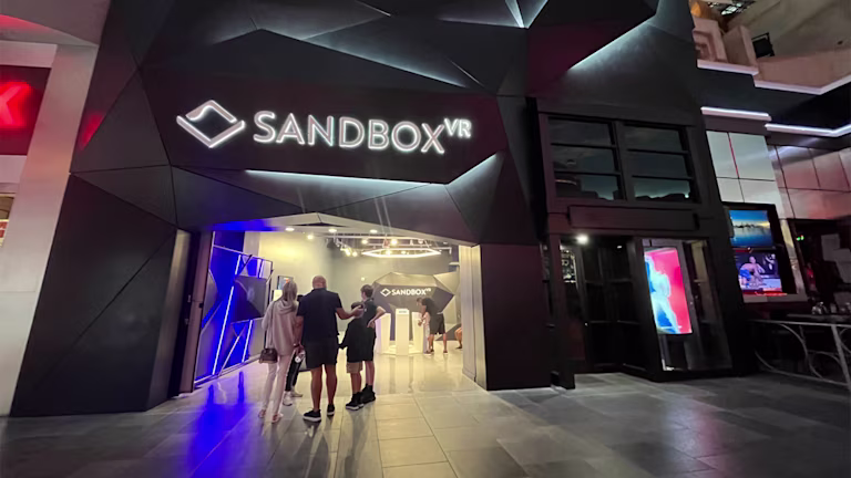 Sandbox VR Miracle Mile Shops at Planet Hollywood storefront and entrance