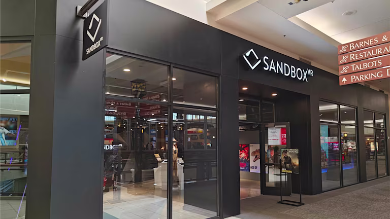 Sandbox VR Eden Prairie Center storefront and entrance