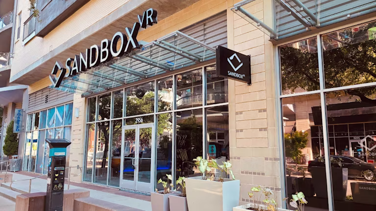 Sandbox VR Artisan Circle storefront and entrance