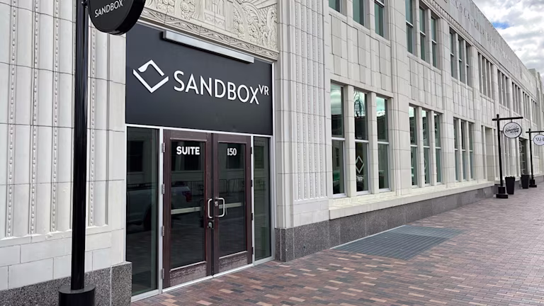 Sandbox VR Bottleworks District storefront and entrance
