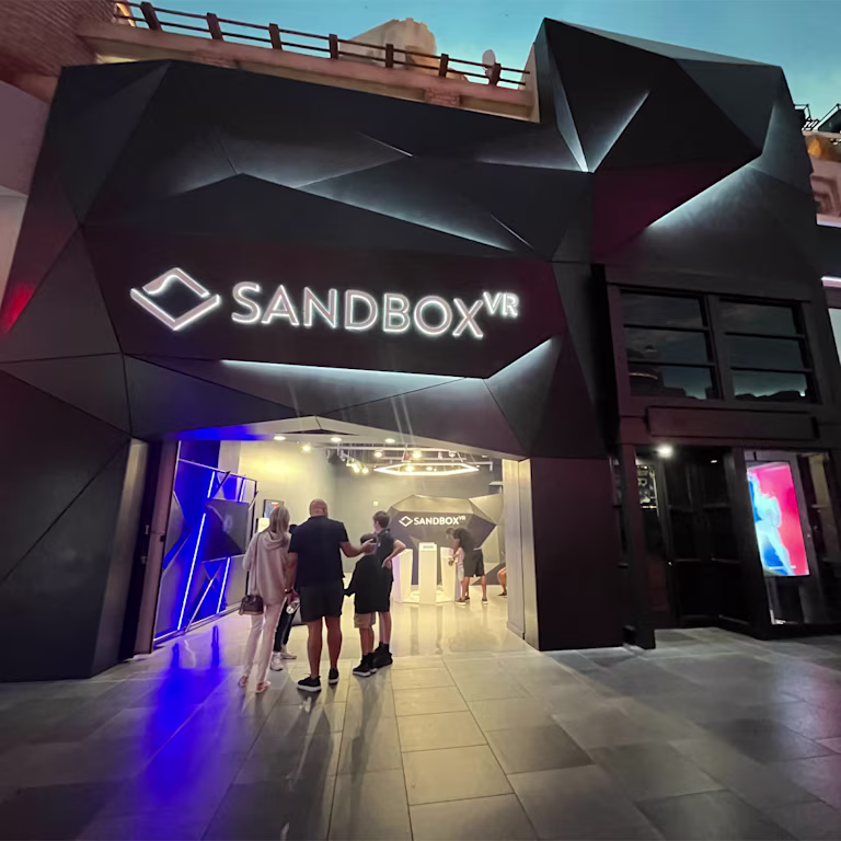 Sandbox VR Miracle Mile Shops at Planet Hollywood storefront and entrance